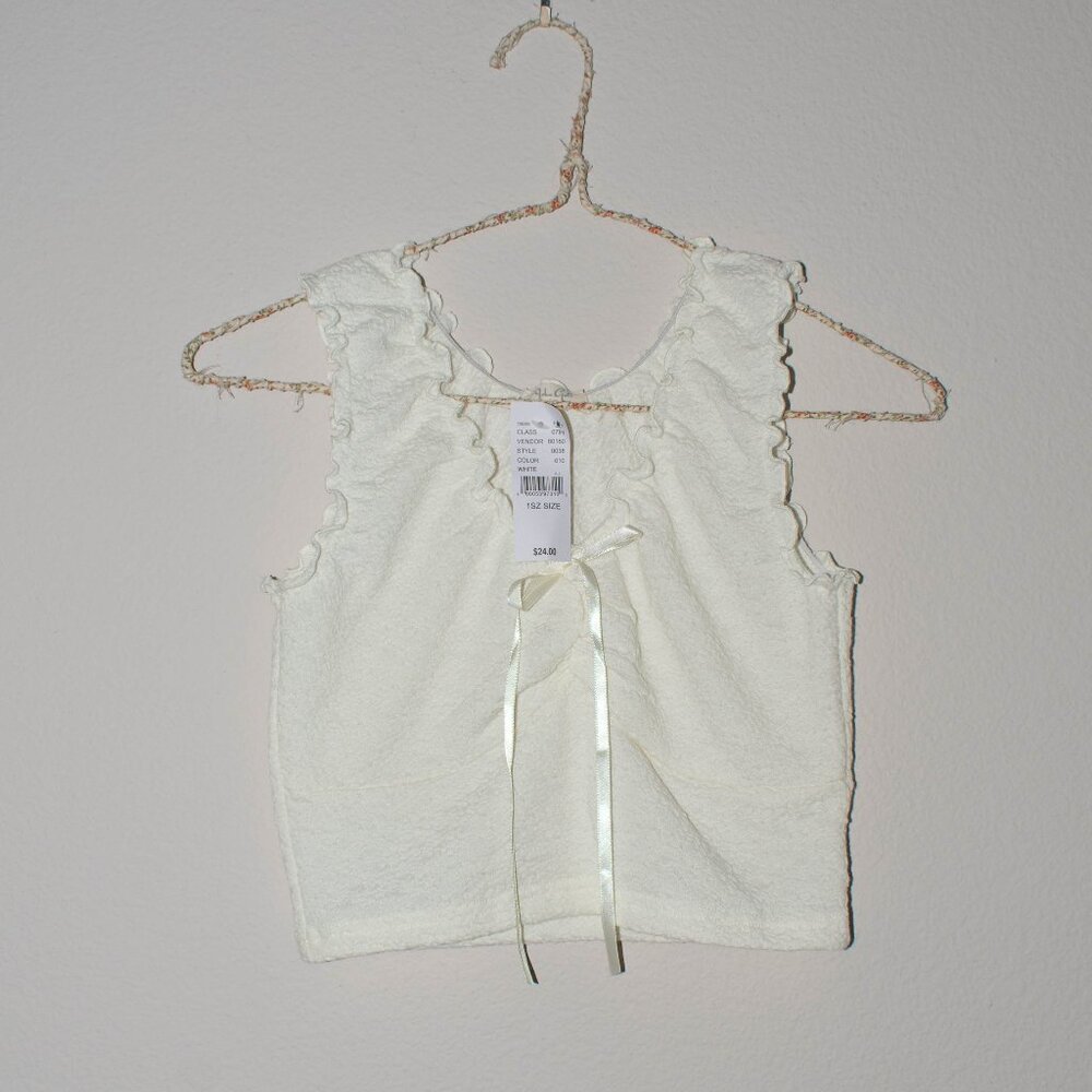 NWT PacSun John Galt Ruffle Trim Textured Tank Top
